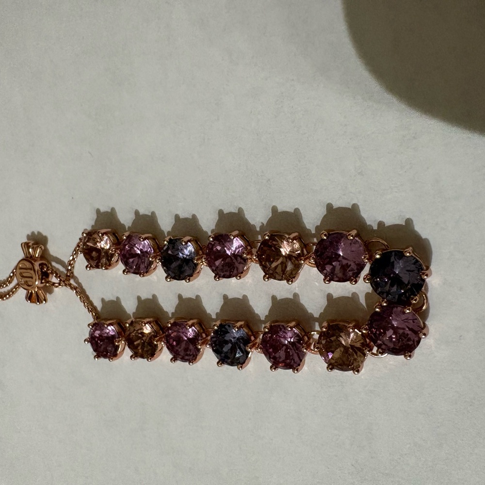 Chic Purple and Gold Crystal Bracelet